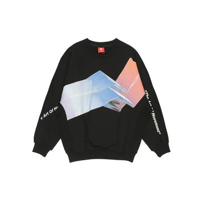 Li Ning Sports Fashion Series Letter Logo Printed Loose Fit Pullover Long Sleeve Hoody Men sweatshirt Black AWDR207-1