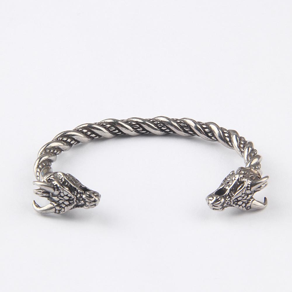 Mens Bracelet Mens Jewelry Silver Bracelet Viking Bracelets Jewelry Set of Dragan Bracelet Wolf Bracelet