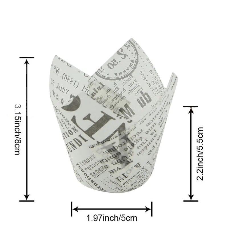 50 шт. бумажные стаканчики для торта «Тюльпан», стаканчики для выпечки, бытовые стаканчики для торта, хлеба, масляная бумага, одноразовые бумажные подносы, стаканчики для выпечки