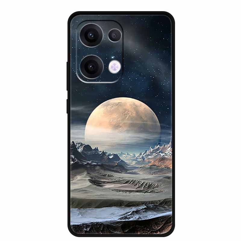 Чехол для Oppo Reno13 5G Мягкий ТПУ Милый Мультяшный Силиконовый Задний Чехол для Телефона Oppo Reno 13 Pro Чехлы Reno13Pro 13Pro 5G Черный Корпус