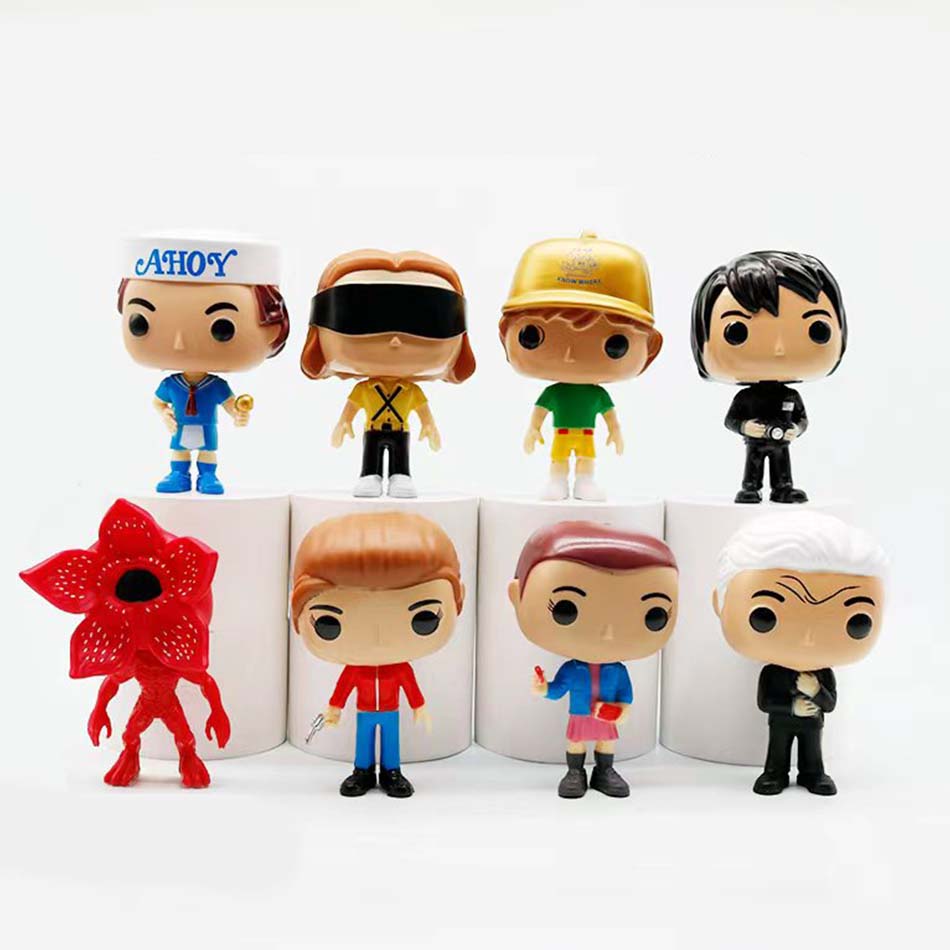 sold Eleven Dustin Steve Robin 10cm Action Figure Toys Vinyl Dolls for Collection