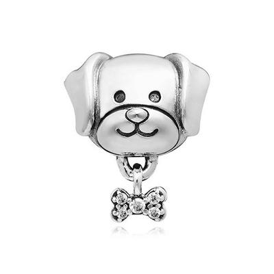 [PANDORA] 792254C01 Серебряный шарм 'Щенок и косточка'