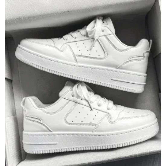 Плоские мужские туфли, удобные кроссовки для мужчин, белые повседневные мужские кожаные туфли для прогулок на открытом воздухе, плоские туфли на платформе, мужские туфли