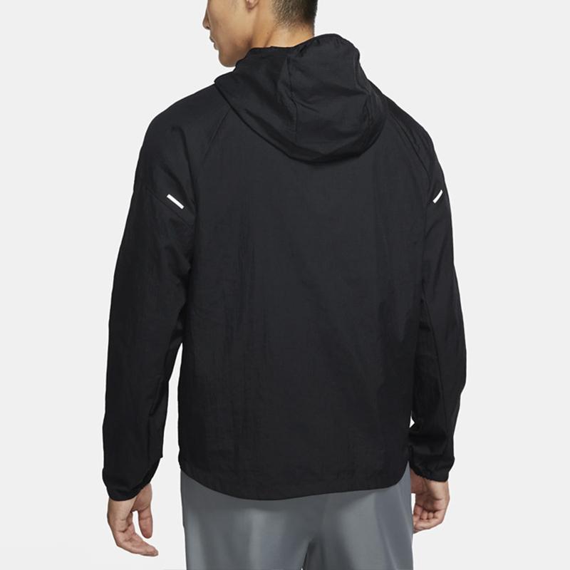 Nike Сплошной цвет с небольшим логотипом, спортивная куртка с капюшоном, мужская верхняя одежда, черный CU5358-010