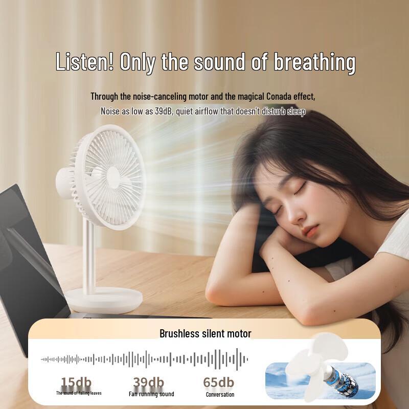 AISOLOVE F5 Портативный настольный вентилятор с oscillating, перезаряжаемый от USB