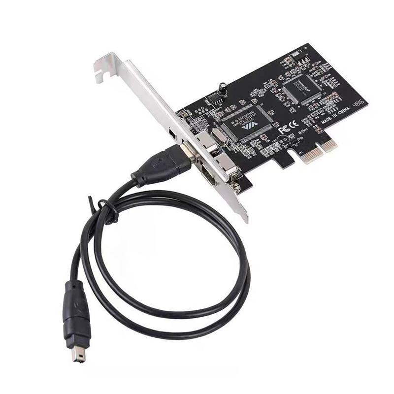 PCI-E Express Card, 1394A IEEE 1394B Controller Card Cable, High Speed Data Transfer, Video Editing, Audio Recording Durable