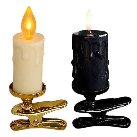 Набор светодиодных свечей-клипс Беспламенные мерцающие свечи Светодиодная лампа-свеча для рождественской елки Электрические искусственные свечи для дома Украшение для рождественской вечеринки