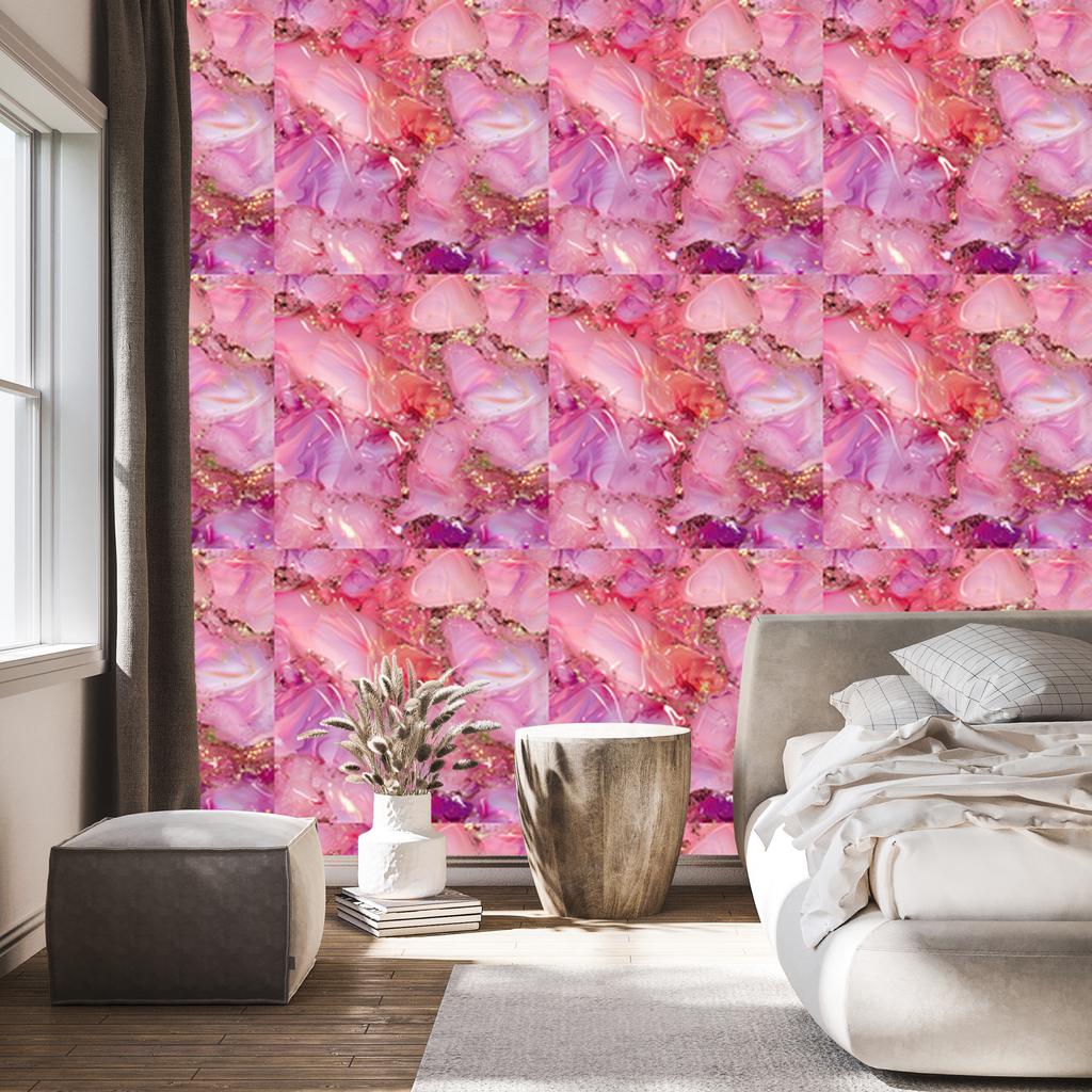 Powder pink, purple and pink ink wallpaper for living room and bedroom 50x1000