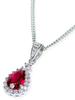 And Me Jewelry Серебряное ожерелье с кулоном в форме груши и рубином, большой карат 14154 [You Box] 0,82 [Камень июля] [Подарочная упаковка]