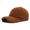 Autumn and winter baseball cap men's and women's fashion retro solid color lamb wool curved brim cap outdoor casual warm hat