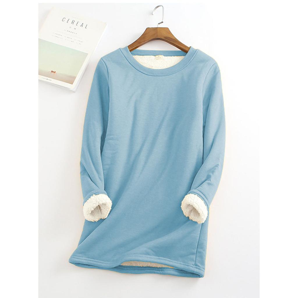 Women's Autumn Winter Plus Size Loose Thickened Velvet Warm Bottoming Shirt Top