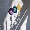30mm Crystal Sun Catcher With Agate Stone Wind Chime Agate Cut Surface Crystal Sun Catcher for Home Garden Window Decor