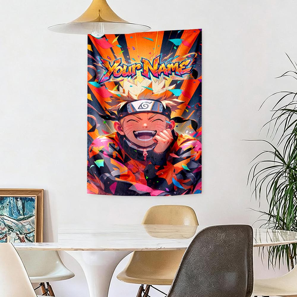 Naruto Character Personalized Name Tapestry Foldable Wall Tapestry Durable Comfort Perfect for Home Decor Multi-purpose for All Occasions