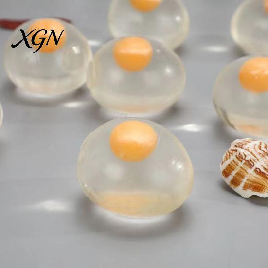 TPR Yolk Squeeze Toy 1/2/3Pcs Clear Egg Anxiety Education Single Double Anti-anxiety Fidget Soft Stretchy Stress Ball Party Favors Sensory