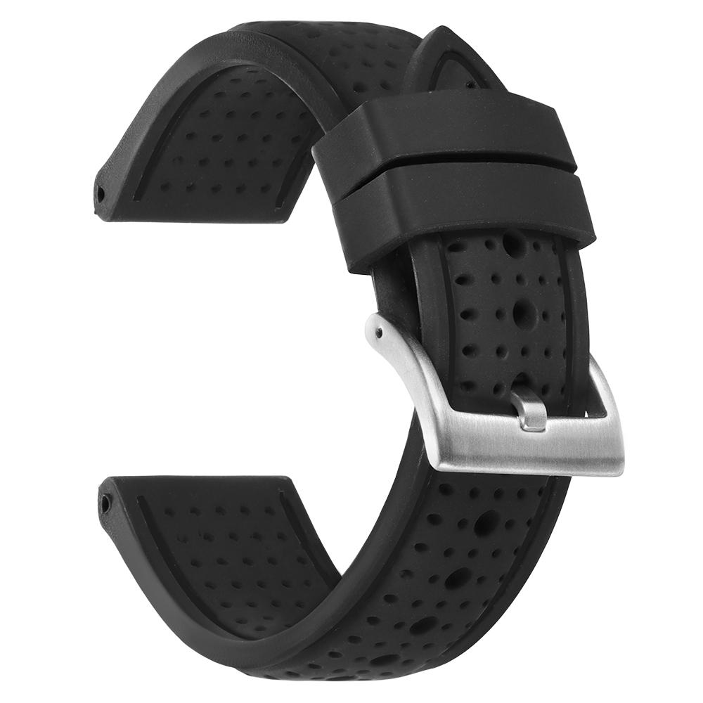 Soft Silicone Rubber Watch Strap 20mm 22mm 24mm Men Women Sport Waterproof Breathable Wrist Band Solid Matte Buckle Bracelet