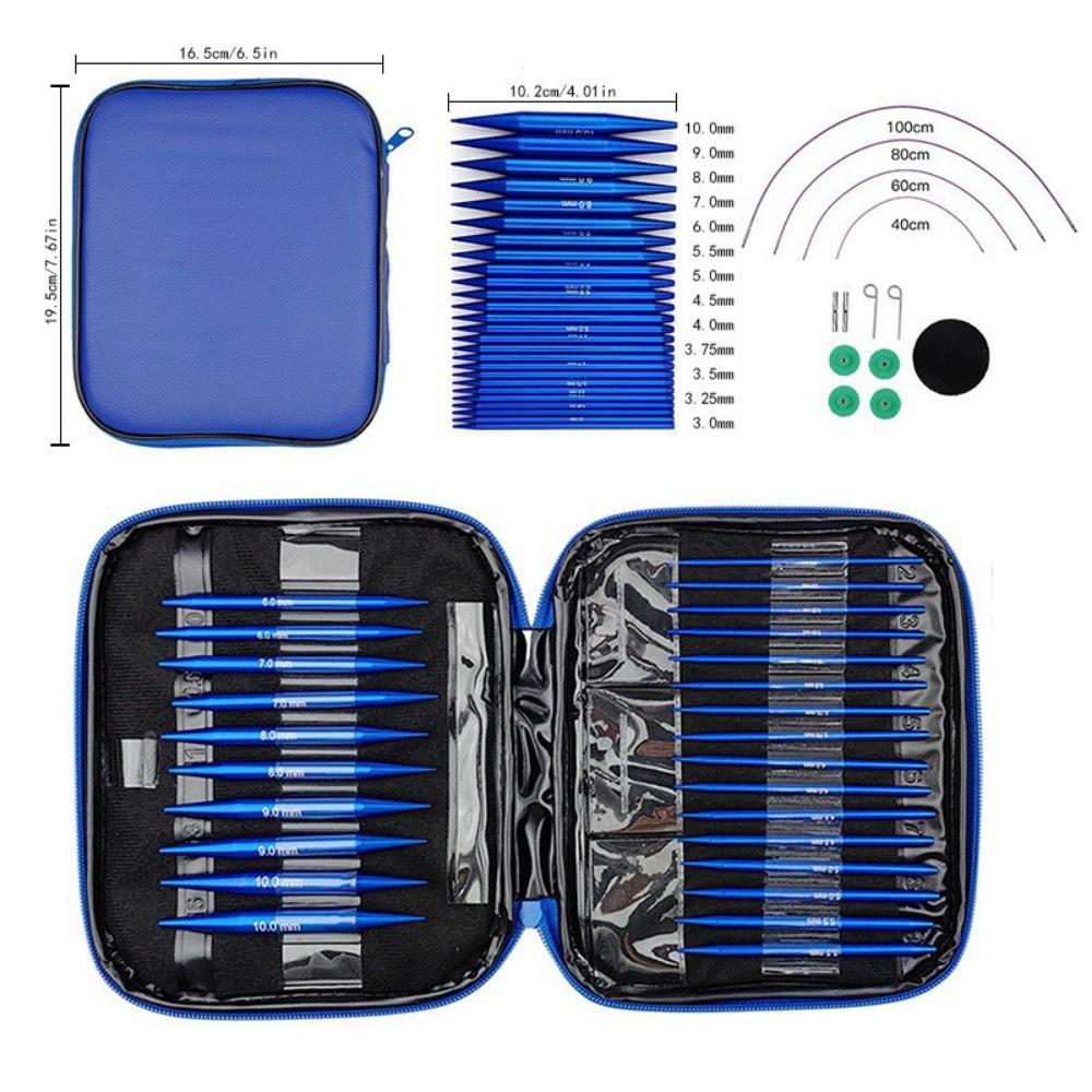 Набор гладких вязальных спиц Съемный чехол для крючков Инструменты для вязания