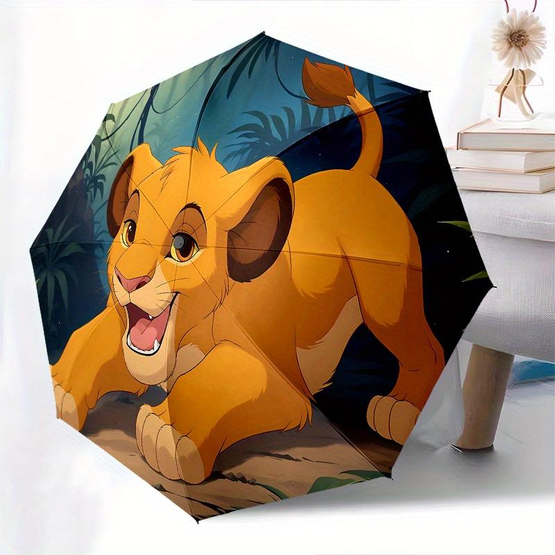 1 Auto Open Lion King, Simba Themed Colorful 8-rib Portable Umbrella for Men and Women, A Compact Commuting Companion Suitable for Daily Dri