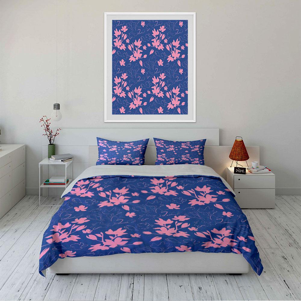 Pink Floral Pattern Bedding Set Bedding Duvet Cover Set Duvet Cover Pillowcases (1 * Duvet Cover 2 * Pillowcases, without duvet insert)