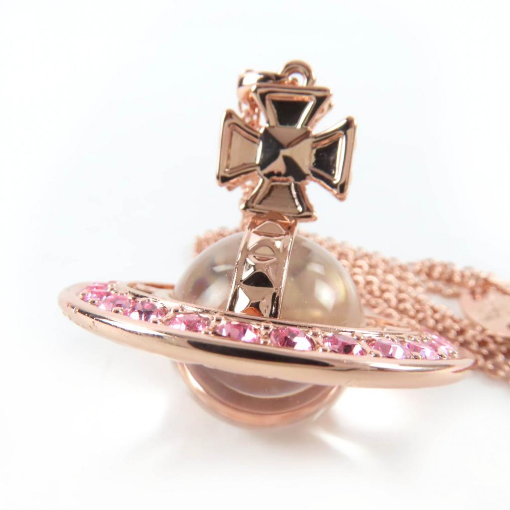 Отличный кулон-ожерелье Vivienne Westwood Orb со стразами Розово-розовый Б/у