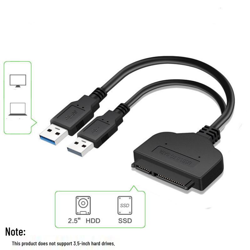 USB-питание, двойной USB 3.0 на 2,5-дюймовый SATA-адаптерный кабель с медным сердечником