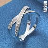 925 Sterling Silver AAA Zircon Ring Fashion Wedding Jewelry