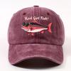 Reel Girl Fish Sunglass Bass Baseball Cap Washed Denim Outdoor Casual Adjustable Adult