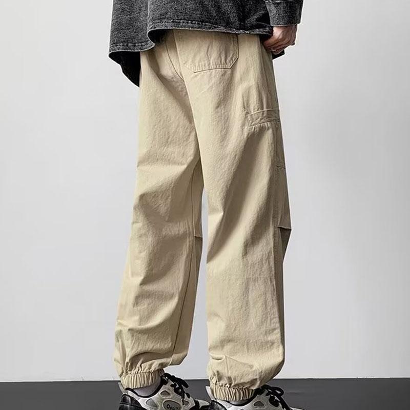 2024 Fashion Men's Loose Retro Fashion Casual Straight Crop Pants