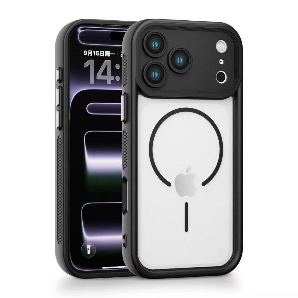 Роскошный Матовый Прозрачный Магнитный Чехол для Телефона с Рассеиванием Тепла Для iPhone 17 Air 16 15 14 13 12 Pro Max Plus Для Зарядки Magsafe