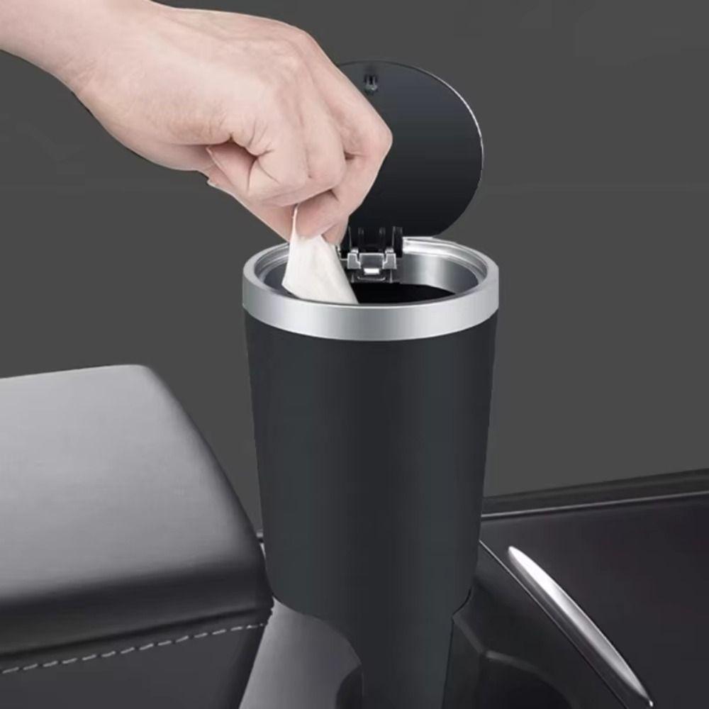 Dustbin Car Garbage Bin Click Open Cover Desktop Trash Can Container Car Trash Can Home