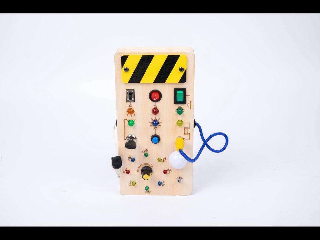 Деревянный светодиодный выключатель света, бизиборд: Развивающая игрушка для детей