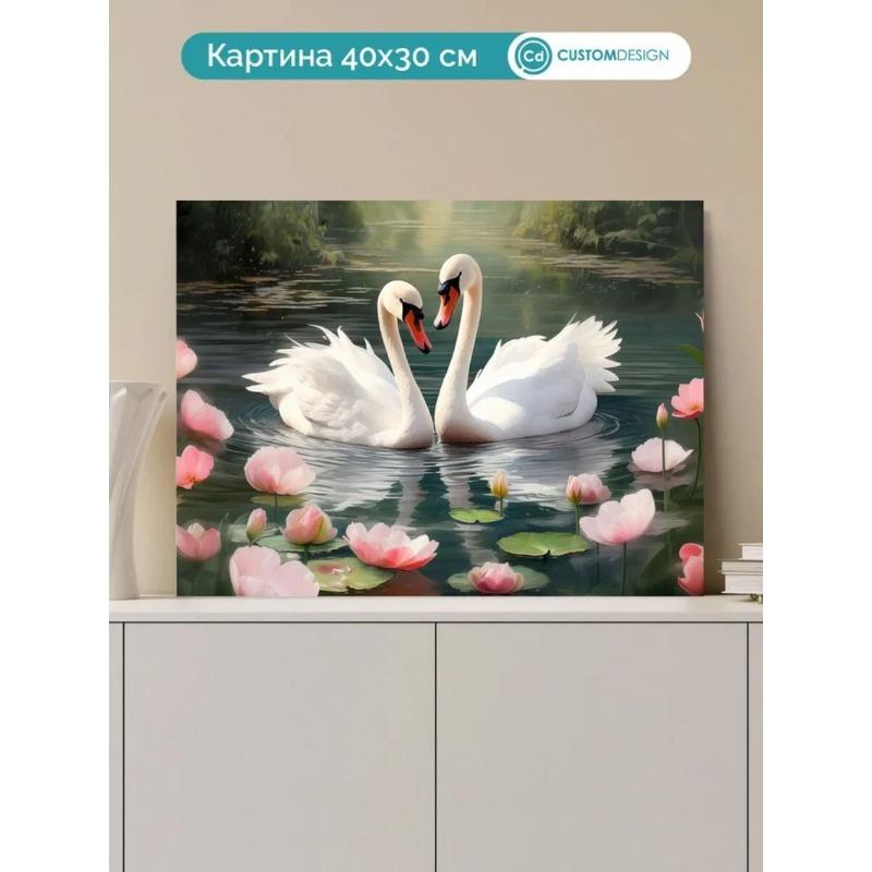 Авторская картина со стеной из птиц, 20x30 см, Декор для дома