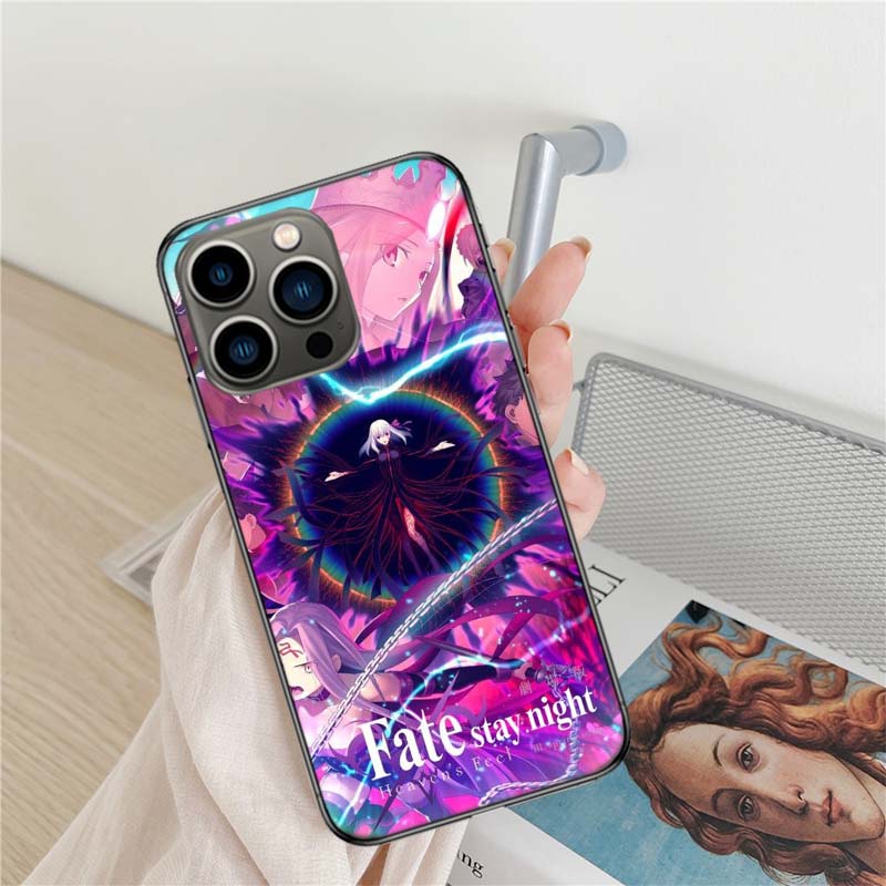 Bilibili F-Fate Stay Night Чехол для телефона Для Iphone 17 Air 16 15 Pro Max 14 Plus 16E Coque 13 Pro 12 Mini 11 Прозрачный Чехол Силиконовый C
