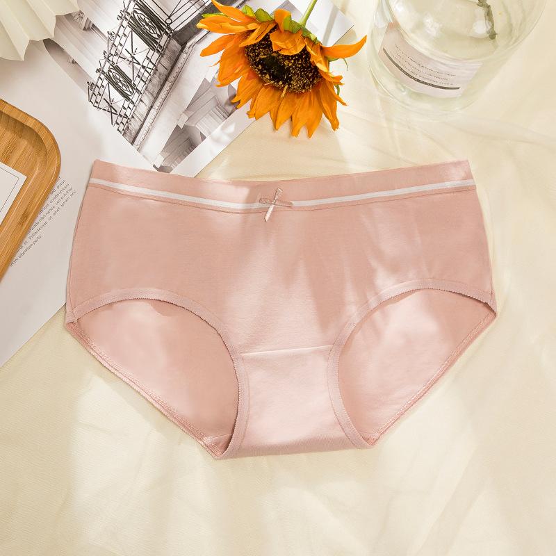 Butterfly Knot Women's Waisted Cotton Knickers Friendly Bottom Hip Lifting High Elasticity Pure Cotton Triangle Panties