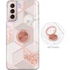 Protective Case - BOOLING - for Samsung Galaxy S21 - Pink - Marble Pattern - Shockproof