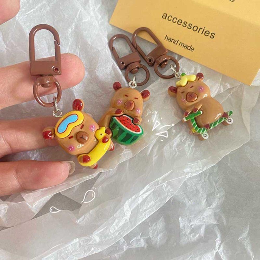 Kawaii Capybara Keychain Cartoon Pendant Cute DIY Accessories