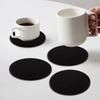 6Pcs Round Silicone Felt Coasters with Holder Heat Resistant Absorbent Drink Placemats Insulation Table Mat for Coffee Tea Cups
