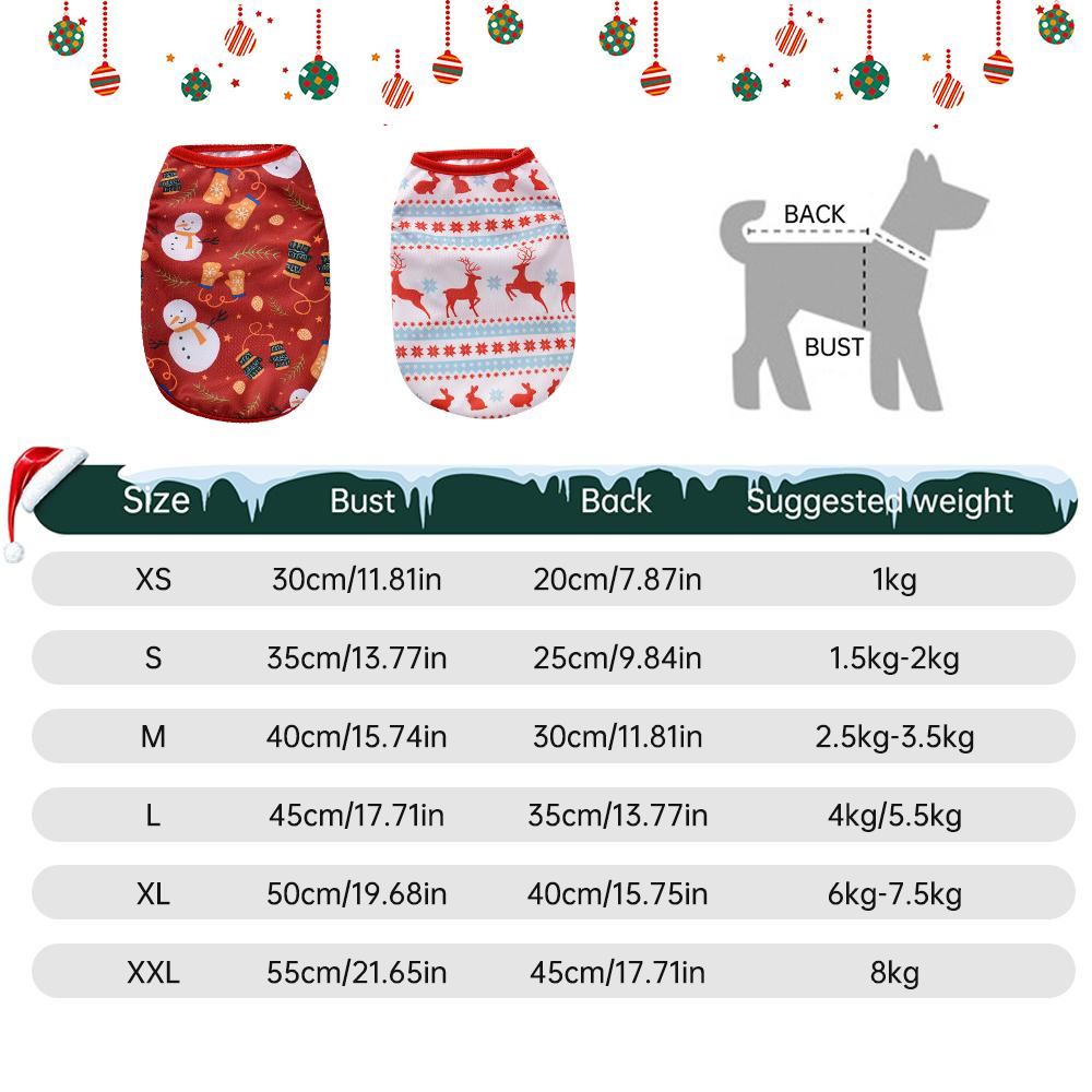 Christmas Dog Clothes Cotton Pet Clothing Hoodies For Small Dogs Cats Vest Shirt Puppy Dog Costume Kitten Outfit Dogs Gift