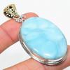 Natural Republic Larimar Gemstone 925 Solid Sterling Silver Pendant 2.50" d7B19