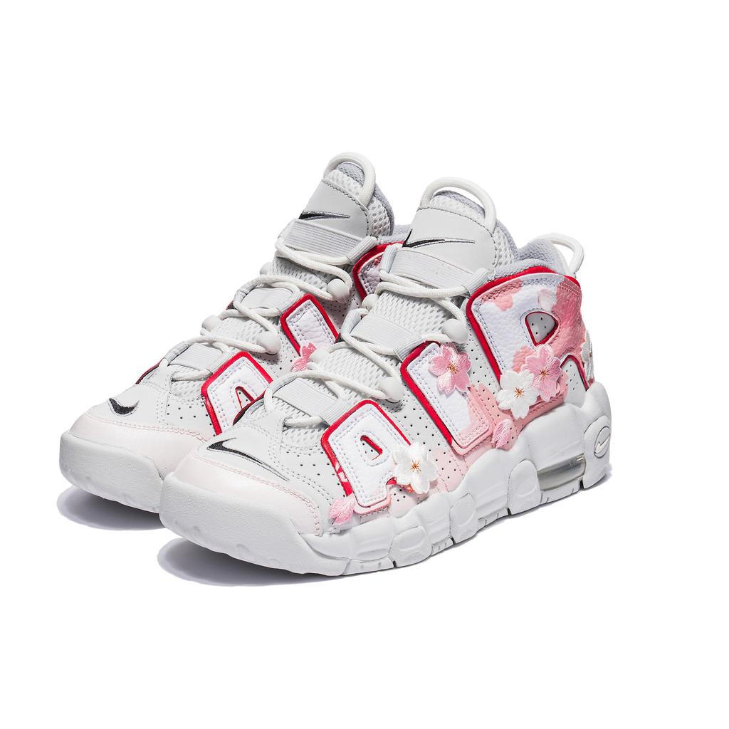 Nike Кроссовки Air More Uptempo Mid top Винтажные Баскетбольные Кроссовки GS Розовые FD0022-001(КомандаБ-воздух)