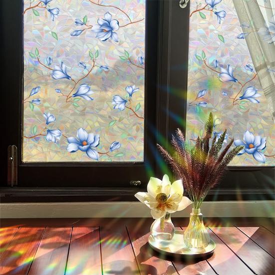 Радужная оконная пленка для конфиденциальности, цветочная статическая наклейка, наклейки на стекло с радужным эффектом, съемная оконная наклейка для дома, ванной, двери, окон автомобиля