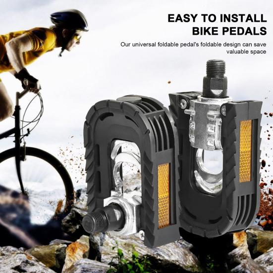2Pcs Bike Pedal Universal Lightweight Left Right Mountain Road Folding Bicycle Flat Pedal Platform Bike Replacement Accessories