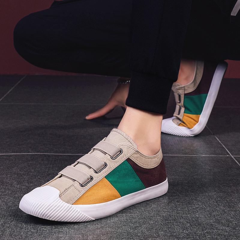 Модные мужские парусиновые кроссовки повседневная обувь дышащие лоферы с пряжкой на плоской подошве обувь лето осень мужские дизайнерские мужские кроссовки