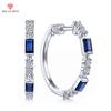 Fashion Versatile Women Blue CZ Hoop Earrings Good Quality Simple And Elegant Design Small Round Female Earring