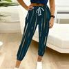 Women Plus Size Casual Printed Drawstring Waist Jogger Pants Side Pockets Cuffed Ankle