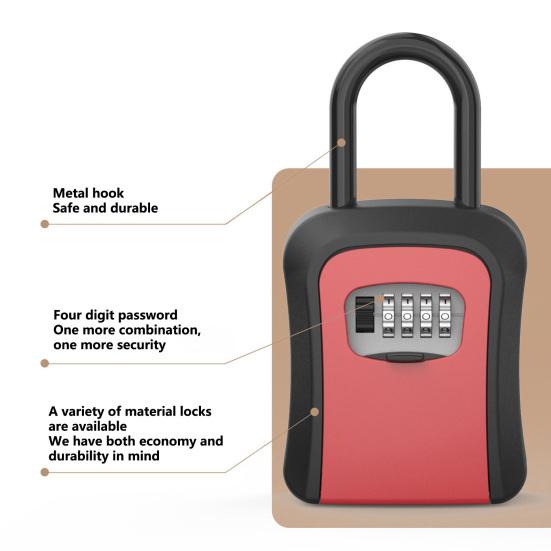1 комплект ящика для ключей с подвесным крючком. 4-значный пароль. Высокая твердость. Хорошая безопасность. Быстрый сброс. Противоугонный настенный ключ. Безопасный комбинированный замок для дома.