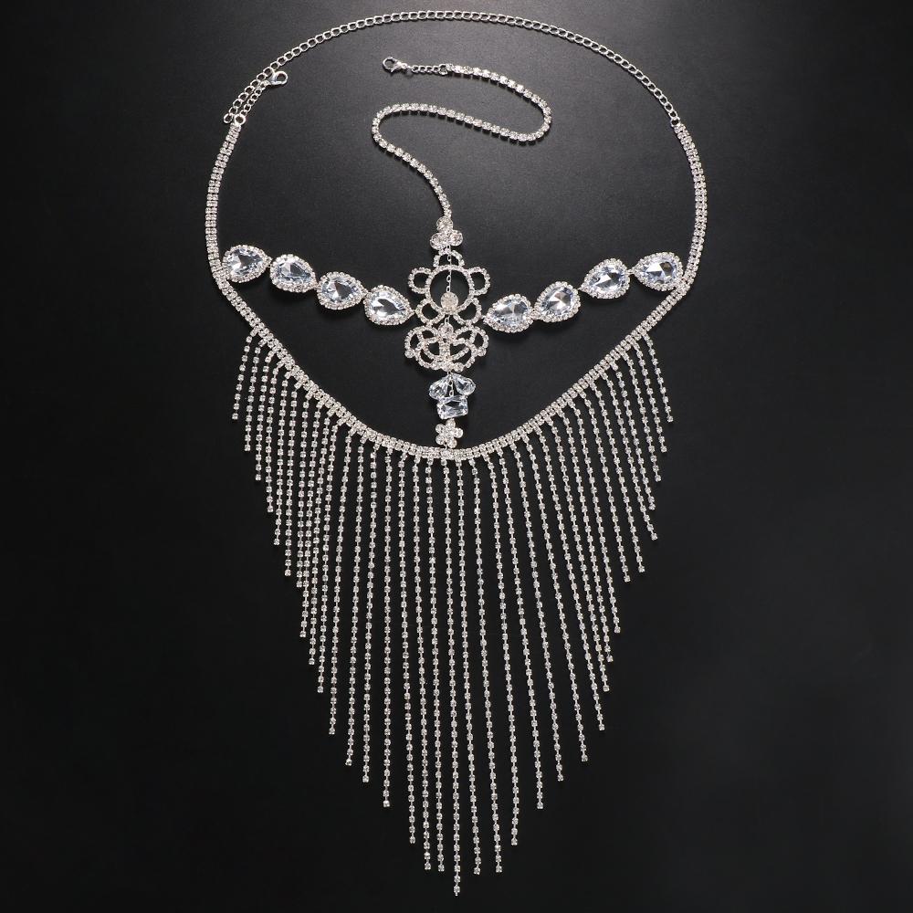 Stonefans Crystal Facial Rhinestone Fringe Masquerade Mardi Gras Tassel Mask Jewelry for Women Decorative Hair Face Chain Party