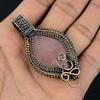 Rose Quartz Jewelry, 999 Copper Wire Wrapped Pendant Handmade Gemstone Jewelry, Gifts For Wife Brand New Pendant