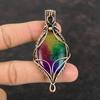 Rainbow Solar Quartz Druzy Pendant Copper Wire Wrapped Pendant Gemstone Jewelry Handmade Pendant Gift For Women Unique Copper Design Jewelry