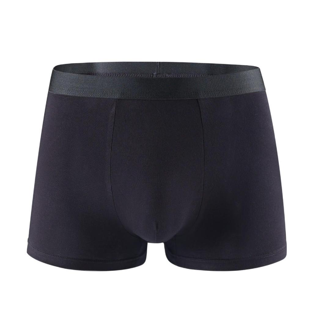 Bamboo Fiber Men's Mid-Waist Breathable Boxer Briefs - Pure Color, Comfortable Fit