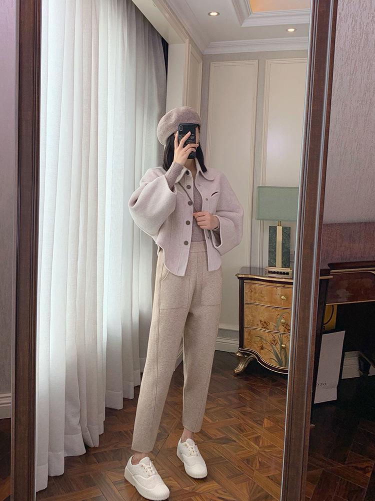 2023 Модные свободные широкие трикотажные белые брюки для женщин